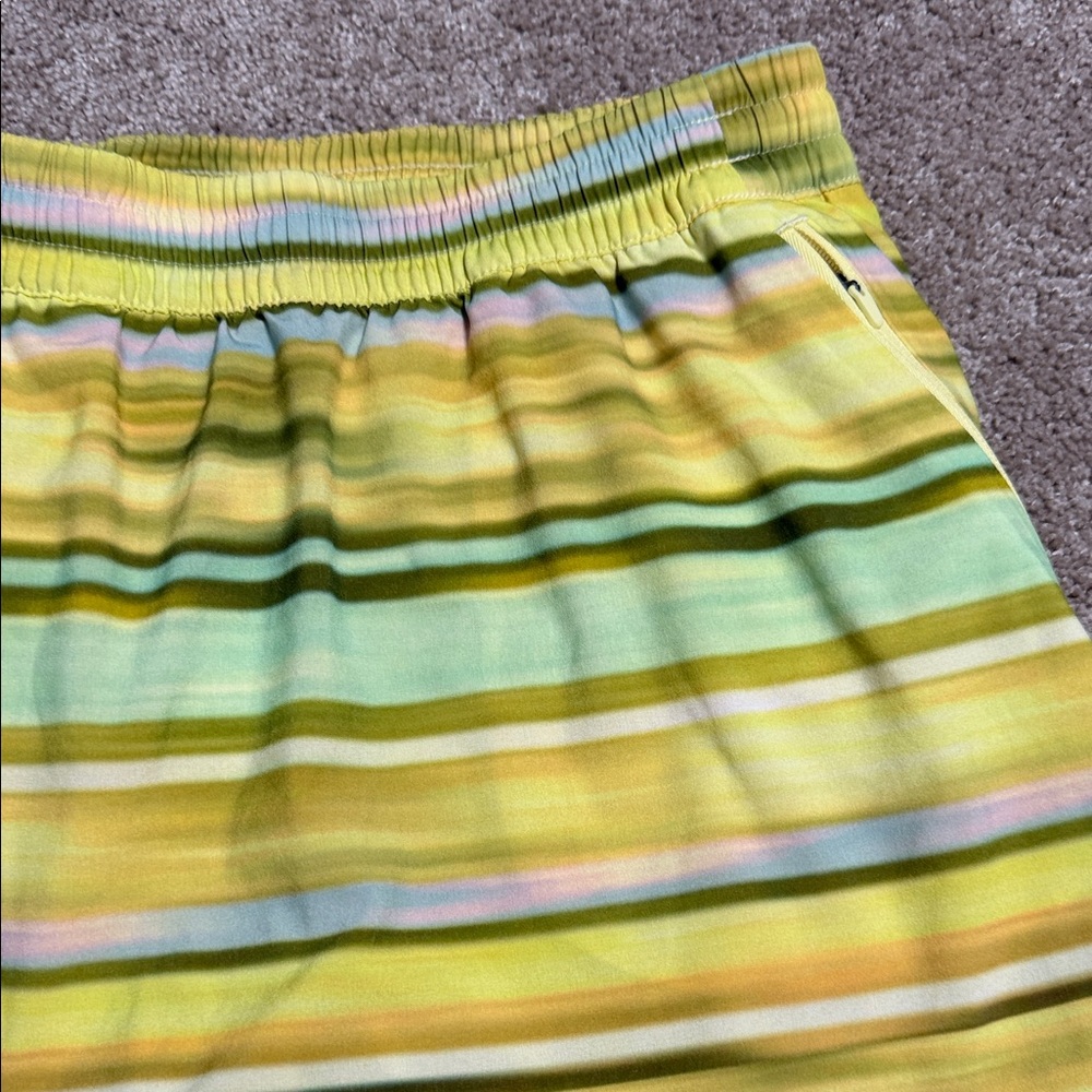 Outdoor Voices Yellow and Mint Striped Athletic Mini Skirt‎ - Picture 3 of 6